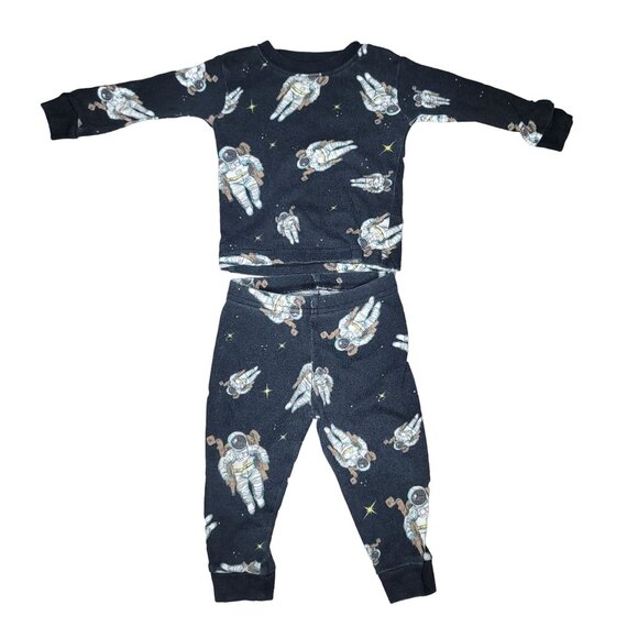Astronaut Print Pajamas Set For Kids By Carter's  Size 6m Cotton Blend  Black - Picture 5 of 5
